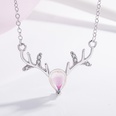Korean moonstone small antler necklace colorful moonlight antler clavicle chain jewelrypicture11